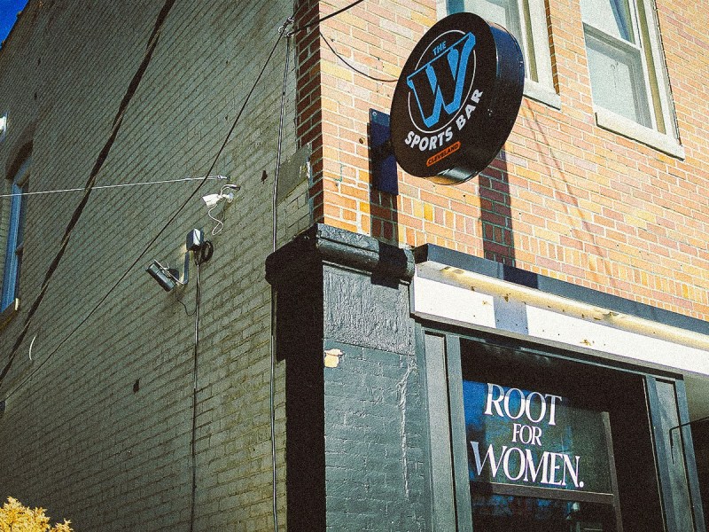 The exterior of a bar.