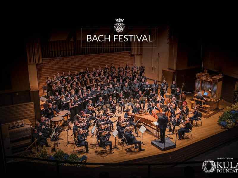 An orchestra on stage.