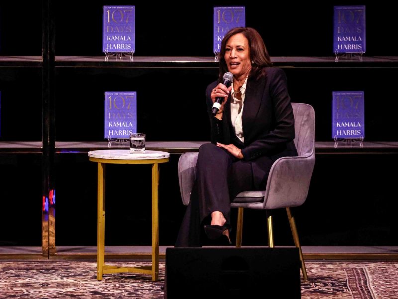 A woman on a stage.