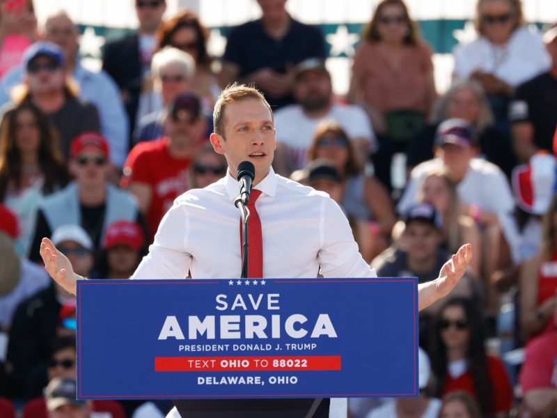 A politician on stage.