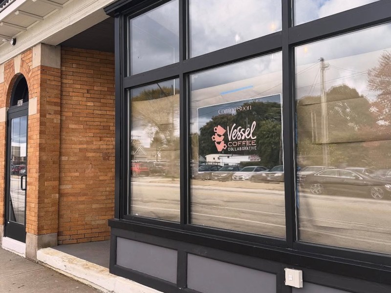 The exterior of a coffeeshop.