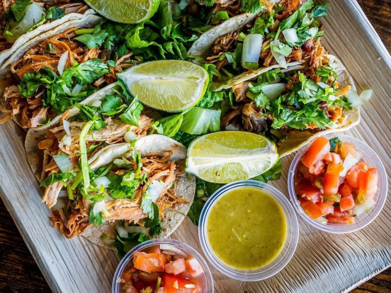 A platter of tacos.