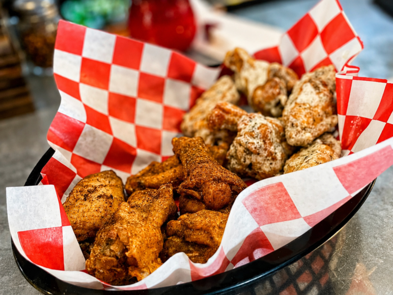 A basket of chicken wings.